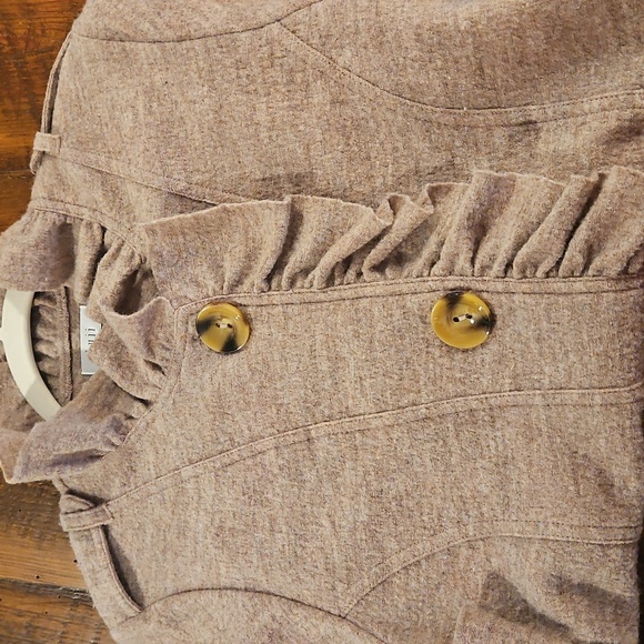 LUII WOOL  BUTTON DOWN RUFFEL JACKET - Picture 6 of 11